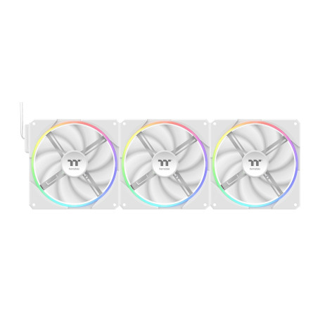Thermaltake TS140 EX RGB | Ventilateur PWM haute performance 140 mm | Éclairage RGB | Pression d'air optimisée | Lot de 3 | Blan