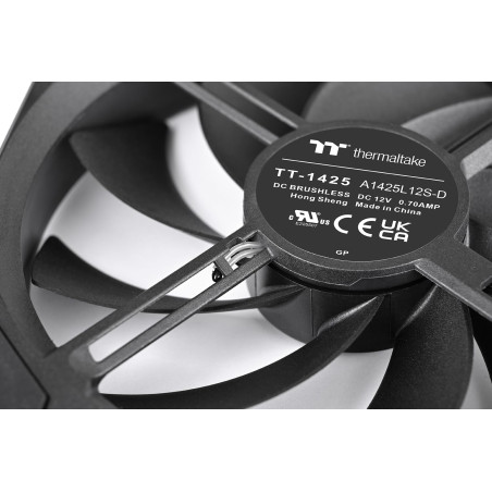 Thermaltake TS120 EX RGB | Ventilateur PWM haute performance 120 mm | Éclairage RGB | Pression d'air optimisée | Lot de 3 | Noir
