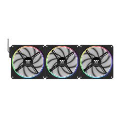 Thermaltake TS120 EX RGB | Ventilateur PWM haute performance 120 mm | Éclairage RGB | Pression d'air optimisée | Lot de 3 | Noir