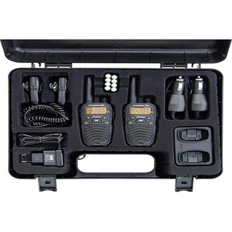 Radio PMR Stabo Freecomm 700 Box 8CH VOX Radio FM 0.5W IPX2 600mAh 2 pièces