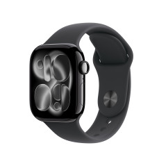 Apple Watch Series 11 [GPS 42 mm] Montre connectée avec boîtier Obsidienne et Bracelet Sport Noir. Score de Sommeil, Moniteur d’