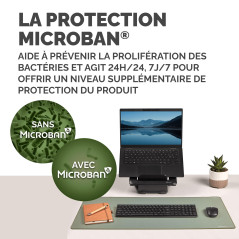 Fellowes Breyta Tapis de bureau sous main large – Sauge – Base antidérapante en caoutchouc, bords cousus résistants, protection 