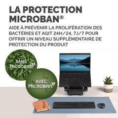 Fellowes Breyta Tapis de bureau sous main large – Bleu – Base antidérapante en caoutchouc, bords cousus résistants, protection M