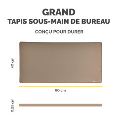 Fellowes Breyta Tapis de bureau sous main large – Sable – Base antidérapante en caoutchouc, bords cousus résistants, protection