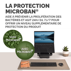 Fellowes Breyta Tapis de bureau sous main large – Sable – Base antidérapante en caoutchouc, bords cousus résistants, protection 