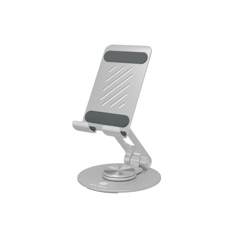 ICY Box IB-TH201-R Support pour Smartphone et Tablette jusqu'à 12,9" en Aluminium et Acier au Carbone, Coussinets en Silicone, E