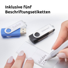Intenso Office Line Clé USB 5 x 64 Go | Clé USB A 3.2 Super Vitesse jusqu'à 70 Mo/s | 5 Couleurs avec Arceau en métal et étiquet