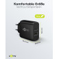 Goobay 65411 Double Chargeur 45 W/USB-C & USB-A Chargeur Rapide Power Delivery/Bloc d'alimentation de Charge avec 2 Ports USB/Ch