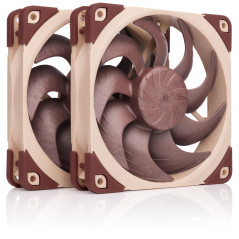 Noctua NF-A12x25 G2 PWM Sx2-PP, Kit avec Deux Ventilateurs pour Installation Push-Pull ou Côte à Côte (Brun)