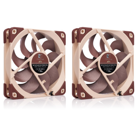 Noctua NF-A12x25 G2 PWM Sx2-PP, Kit avec Deux Ventilateurs pour Installation Push-Pull ou Côte à Côte (Brun)
