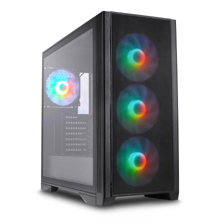 Silentware Air 1000 Black Boîtier PC Midi Tower, Maille métallique, fenêtre latérale en Verre trempé, 4 Ventilateurs 120mm A-RGB