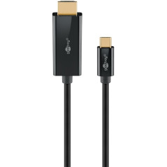 goobay Câble USB-C vers HDMI 2.0 - Connecteurs plaqués or - Résolutions Ultra HD jusqu'à 4 K @ 60 Hz - USB-C vers HDMI pour ordi