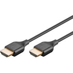 goobay Câble HDMI 2.1 fin avec Ethernet, 1 m, Ultra HD jusqu'à 8K/60Hz à 48 Gbit/s, support 3D & HDR, HDCP 2.2, ARC, CEC, protec