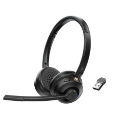 Creative Chat Wireless Casque sans Fil sur Oreille avec Micro Perche à réduction de Bruit, dongle USB, contrôle de la Lecture et