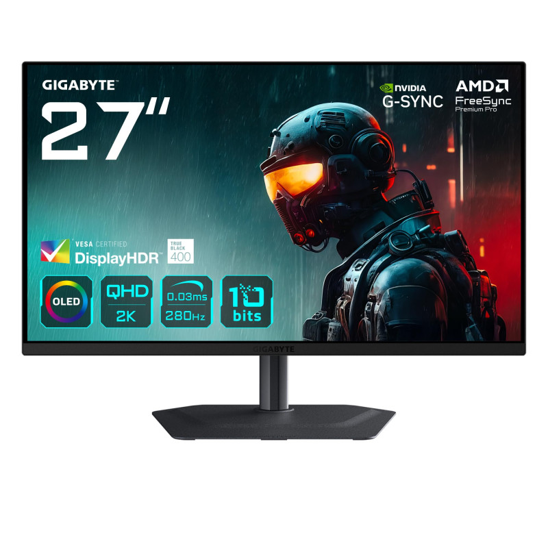 GIGABYTE MO27Q2A Moniteur de Jeu OLED 2K QHD 27" – 2560 x 1440, 280Hz, 0,03ms, 250 CD/m², FreeSync Premium Pro, DisplayHDR True GIGABYTE MO27Q2A Moniteur de Jeu OLED 2K QHD 27" – 2560 x 1440, 280Hz, 0,03ms, 250 CD/m², FreeSync Premium Pro, DisplayHDR True