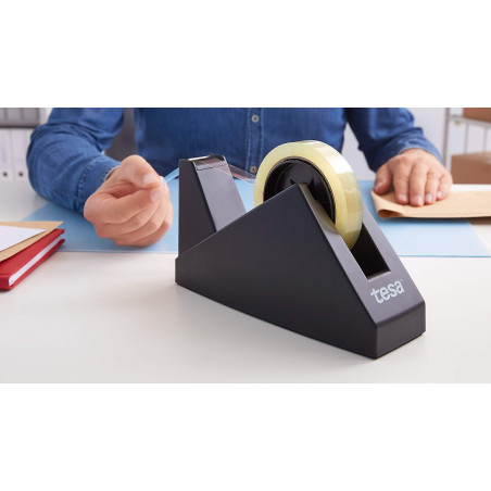 Tesa Dévidoir de ruban Adhésif Easy Cut Economy de Table avec ecoLogo – Dérouleur de Bureau Grands Rouleaux Adhésifs – Technolog