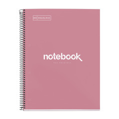Miquelrius - Cahier A4 à spirale, Notebook Emotions, 80 Feuilles microperforée 90 g/m², Petits carreaux 5 mm, 1 Bande Couleur, C