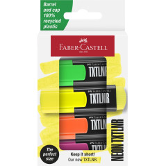 Faber-Castell 154204 - Pack de 4 surligneurs fluorescents TXTLNR - Neon