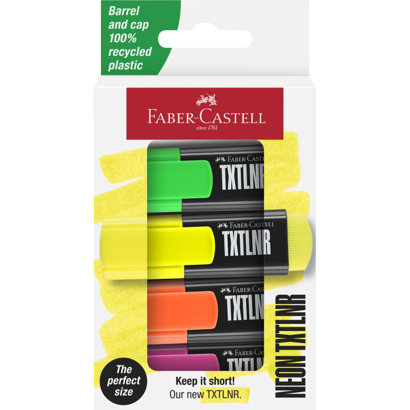 Faber-Castell 154204 - Pack de 4 surligneurs fluorescents TXTLNR - Neon Faber-Castell 154204 - Pack de 4 surligneurs fluorescents TXTLNR - Neon