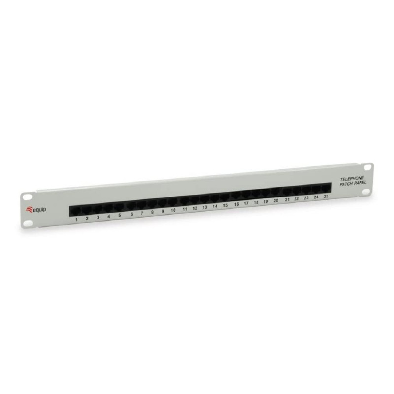 Equip Panneau de Brassage 25 Ports x Cat3 19" 1HE RNIS Clair