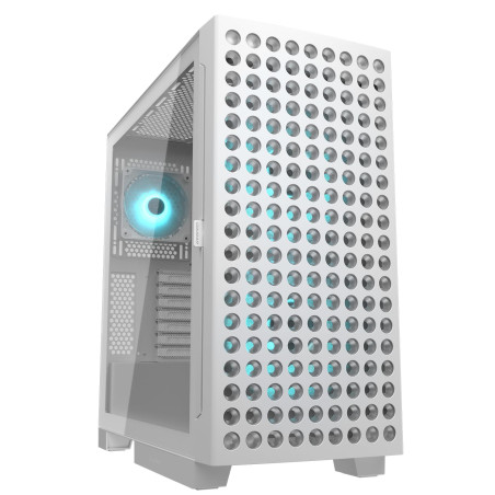 Cougar Gaming | Boîtier PC Gaming ATX - AIRFACE ECO RGB - Blanc - Design Mesh Haute Ventilation - Éclairage RGB Personnalisable