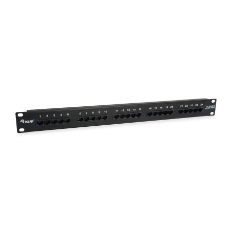EQUIP 125298 PATCHPANEL 25X CAT3 19 "1U Dual-IDC-COMP. Negro