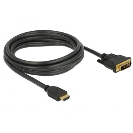DELOCK 85655 ADAPTADOR DE CABLE DE VÍDEO 3 M HDMI TIPO A (ESTÁNDAR) DVI NEGRO