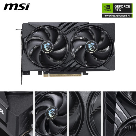 MSI NVIDIA GeForce RTX 5050 8G Gaming OC Carte Graphique - 8 Go GDDR6 (20 Gbps / 128 Bits), PCIe 5.0 - Twin FROZR 10 (2 Ventilat
