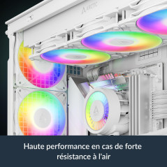 ARCTIC P14 Pro A-RGB (White) - Puissant ventilateur premium, ventilateur PWM 140 mm avec câble en Y séparé, 400-2500 rpm, 0 rpm 