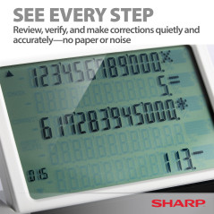 Sharp EL-1901 - Calculatrice d'impression sans Papier Blanc