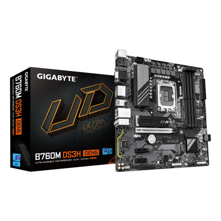 GIGABYTE B760M DS3H GEN5 Carte Mère – Prend en Charge Les processeurs Intel Core 14e génération, VRM numérique 6+2+1 Phases, jus