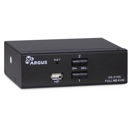 Inter-Tech AS-21HA HDMI commutateur écran, clavier et souris Noir