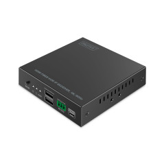 DIGITUS HDMI Fiber KVM IP Extender Récepteur pour DS-55348 – UHD 4k 60Hz – HDMI 2.0 – Portée MM 300 m et SM 40 km – 2x USB pour