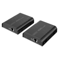 DIGITUS Kit prolongateur IP HDMI KVM – UHD 4k 60 Hz – portée 40 m – HDMI 2.0 – émetteur et récepteur – jusqu'à 253 récepteurs –