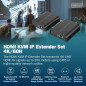 DIGITUS Kit prolongateur IP HDMI KVM – UHD 4k 60 Hz – portée 40 m – HDMI 2.0 – émetteur et récepteur – jusqu'à 253 récepteurs – DIGITUS Kit prolongateur IP HDMI KVM – UHD 4k 60 Hz – portée 40 m – HDMI 2.0 – émetteur et récepteur – jusqu'à 253 récepteurs –