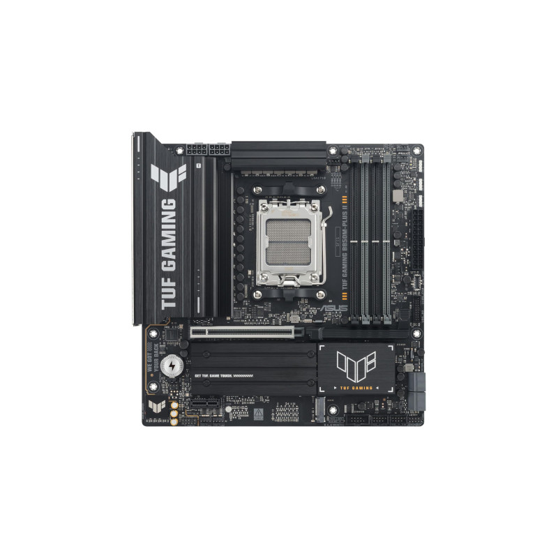 ASUS TUF Gaming B850M-PLUS II Carte mère AMD AM5 (AMD B850, mATX, mémoire DDR5, 1 x PCIe 5.0 M.2, 2 x PCIe 4.0 M.2, Aura Sync) ASUS TUF Gaming B850M-PLUS II Carte mère AMD AM5 (AMD B850, mATX, mémoire DDR5, 1 x PCIe 5.0 M.2, 2 x PCIe 4.0 M.2, Aura Sync)