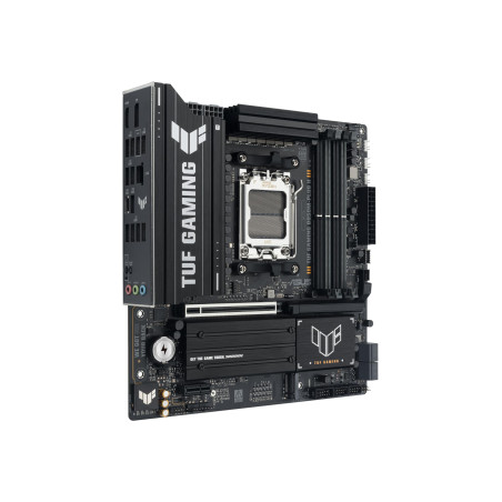 ASUS TUF Gaming B850M-PLUS II Carte mère AMD AM5 (AMD B850, mATX, mémoire DDR5, 1 x PCIe 5.0 M.2, 2 x PCIe 4.0 M.2, Aura Sync)