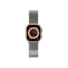 LAUT Ultra Loop Bracelet en acier inoxydable pour Apple Watch 49 mm Argenté