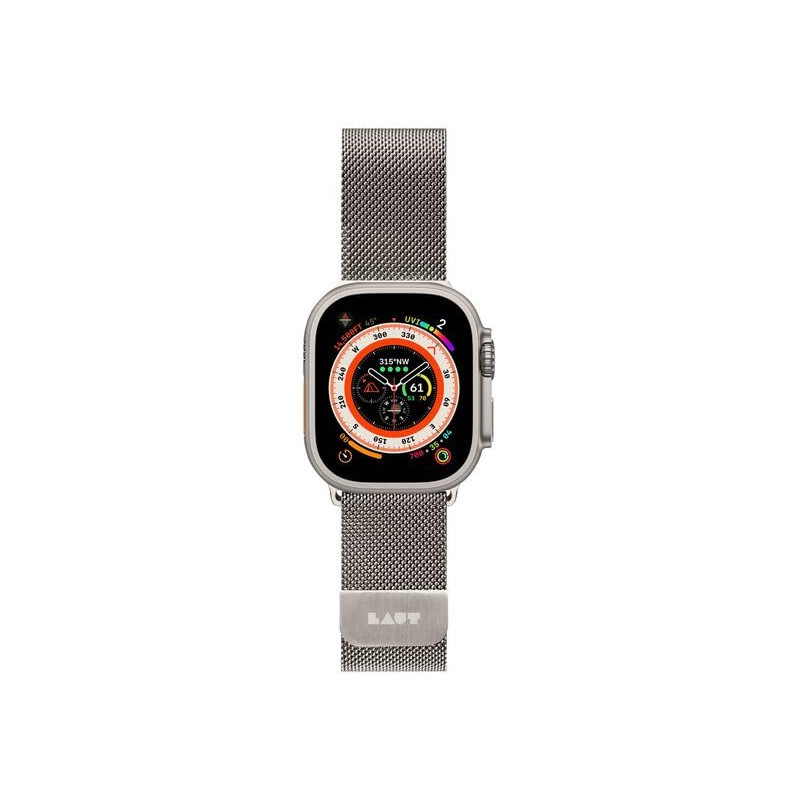 LAUT Ultra Loop Bracelet en acier inoxydable pour Apple Watch 49 mm Argenté LAUT Ultra Loop Bracelet en acier inoxydable pour Apple Watch 49 mm Argenté
