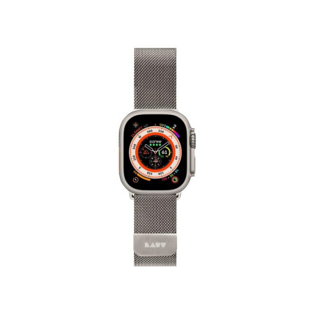 LAUT Ultra Loop Bracelet en acier inoxydable pour Apple Watch 49 mm Argenté
