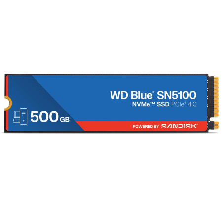 WD Blue SN5100 NVMe SSD 500 Go (Jusqu'à 6 600 Mo/s en lecture, M.2 2280, PCIe Gen 4.0, nCache 4.0,Technologie SANDISK 3D CBA NAN