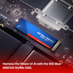 WD Blue SN5100 NVMe SSD 500 Go (Jusqu'à 6 600 Mo/s en lecture, M.2 2280, PCIe Gen 4.0, nCache 4.0,Technologie SANDISK 3D CBA NAN