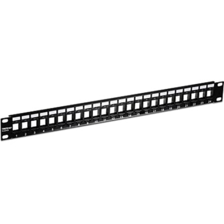 TRENDnet, TC-KP24, 24-Port Blank Keystone 1U Patch Panel, 1U 19" Metal Rackmount Housing, Recommandé avec TC-K25C6 & TC-K50C6 Ca