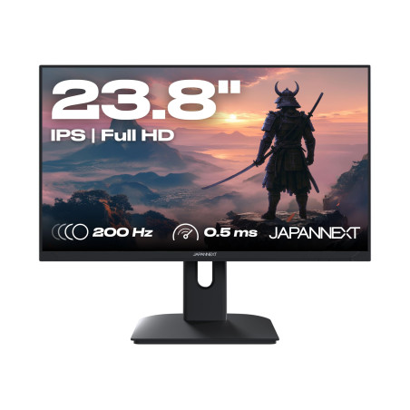 JAPANNEXT Ecran PC Gamer 23.8" IPS Full HD (1920x1080) 200Hz 0.5ms | Hauteur & Inclinaison réglable Haut-parleurs intégrés | G-S