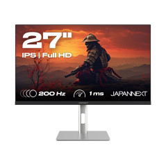 JAPANNEXT Ecran PC Gamer 27" IPS Full HD (1920x1080) 200Hz 0.5ms | Hauteur & Inclinaison réglable (HSP) Haut-parleurs intégrés |