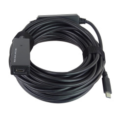 PremiumCord Câble d'extension USB-C avec répéteur M/F mâle vers femelle USB 3.2 Gen 1, 5 Gbit/s, couleur noir, longueur 10 m