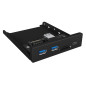 ICY Box USB 3.0 en Face Avant, 1x USB-C, 2X USB-A, SD et Lecteur de Carte microSD, 3, 5 Pouces Interne, métal, Noir 60433