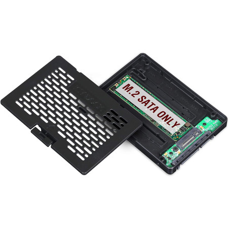 Icy Dock Adaptateur de boîtier M2 SSD vers SATA 2.5, convertisseur SSD M2 NGFF vers SATA, Compatible avec clé B & M (ne Prend Pa