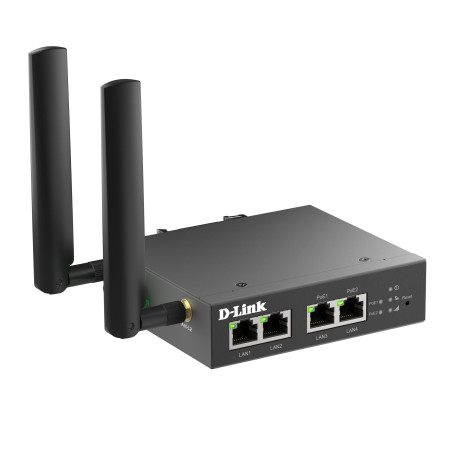 D-Link DWM-314-TP Routeur Modem PoE Multi-Connect 4G | LTE Cat.4 Industriel, Ports PoE+ Doubles, Switch Ethernet 4 Ports, Sécuri