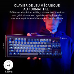 CHERRY XTRFY MX 8.3 TKL Wireless, Clavier de Jeu Mécanique sans Pavé Numérique, Disposition Française (AZERTY), Switches MX2A Re